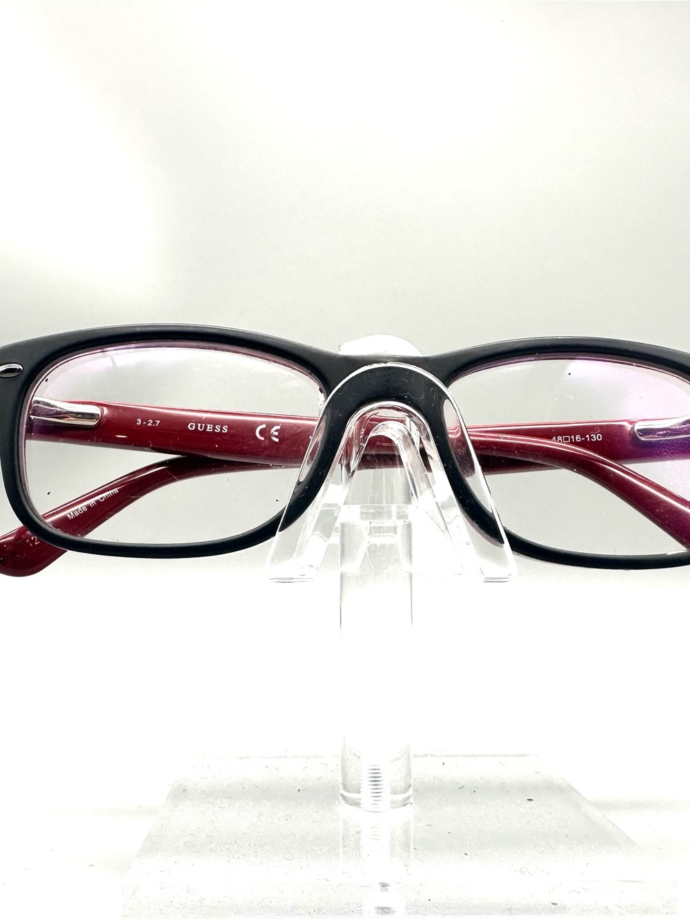 Guess GU9145 049 Black Burgundy Red Rectangular Eyeglasses Frames 48-16-130